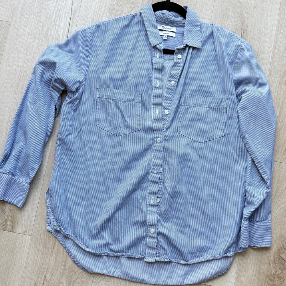Madewell Blue Oversized Button Down Shirt